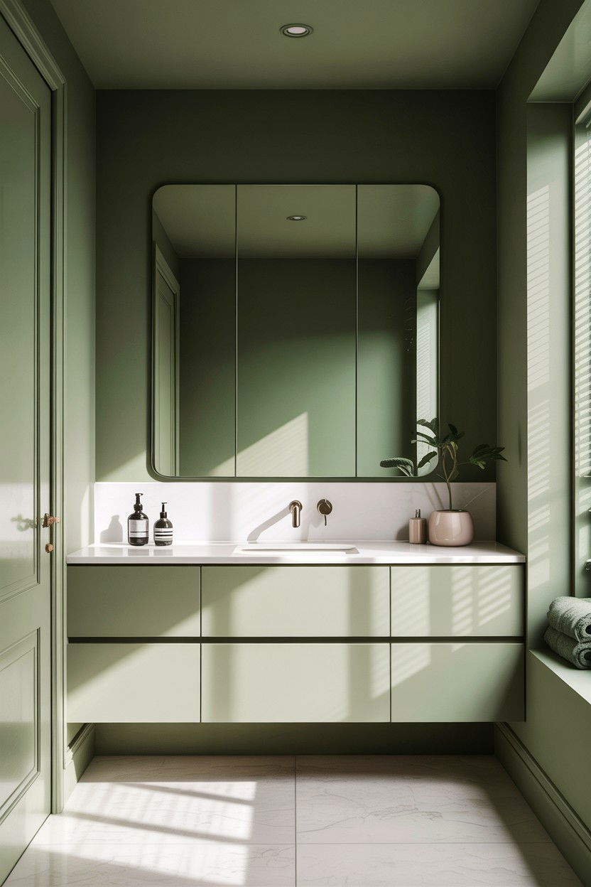 Sage green minimalist bathroom - 30 sage bathroom decor ideas