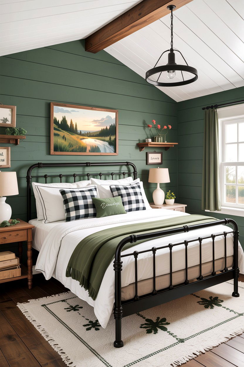 Sage green modern farmhouse bedroom - 30 sage bedroom decor ideas