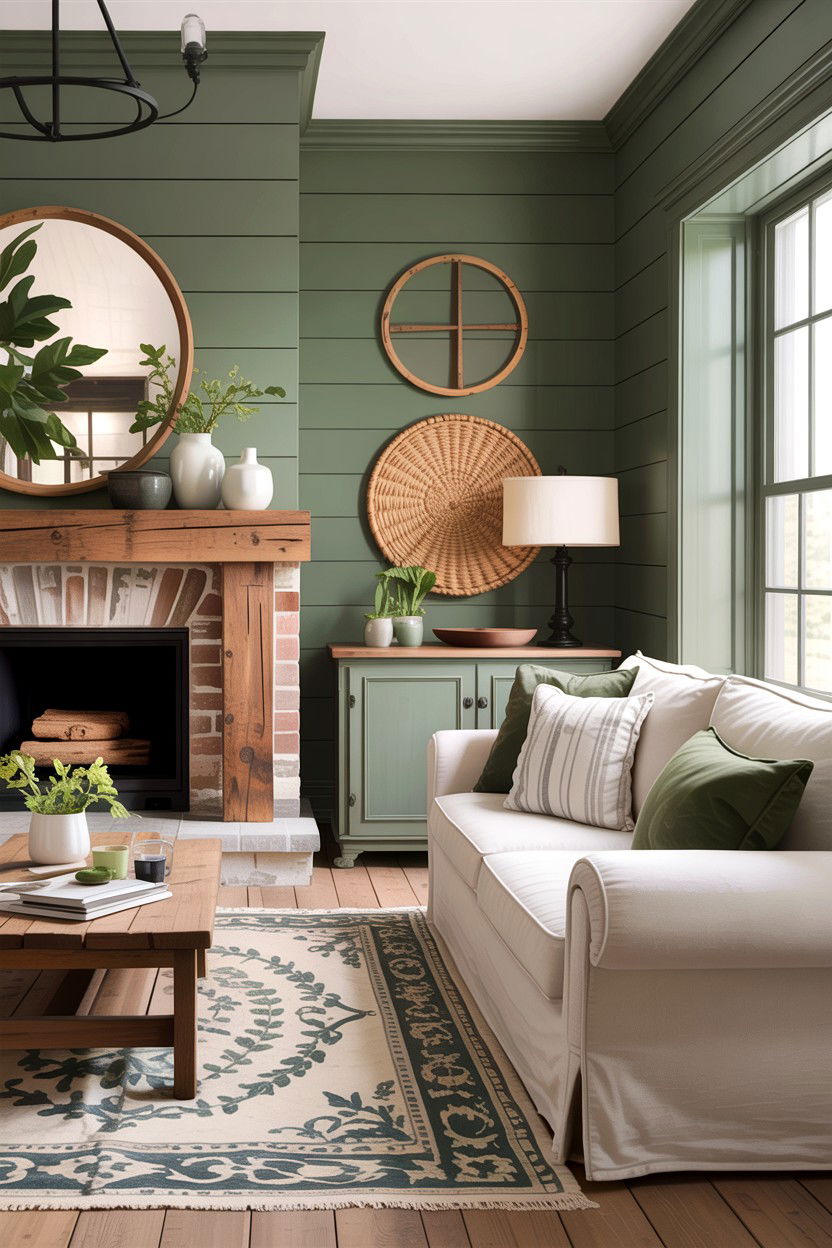 Sage green modern farmhouse living room - 30 sage living room decor ideas
