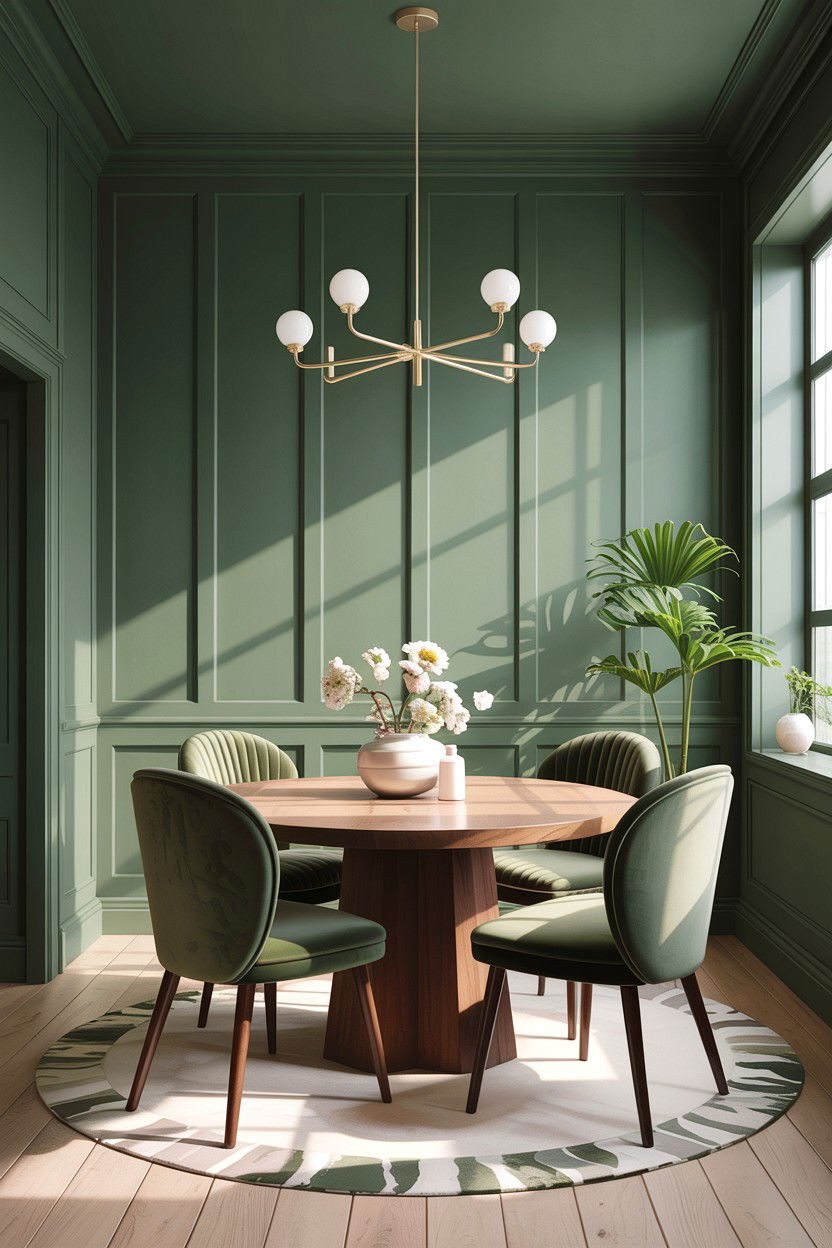 Sage green paneling dining room - 30 sage dining room ideas