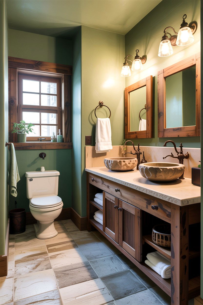 Sage green rustic bathroom - 30 sage bathroom decor ideas