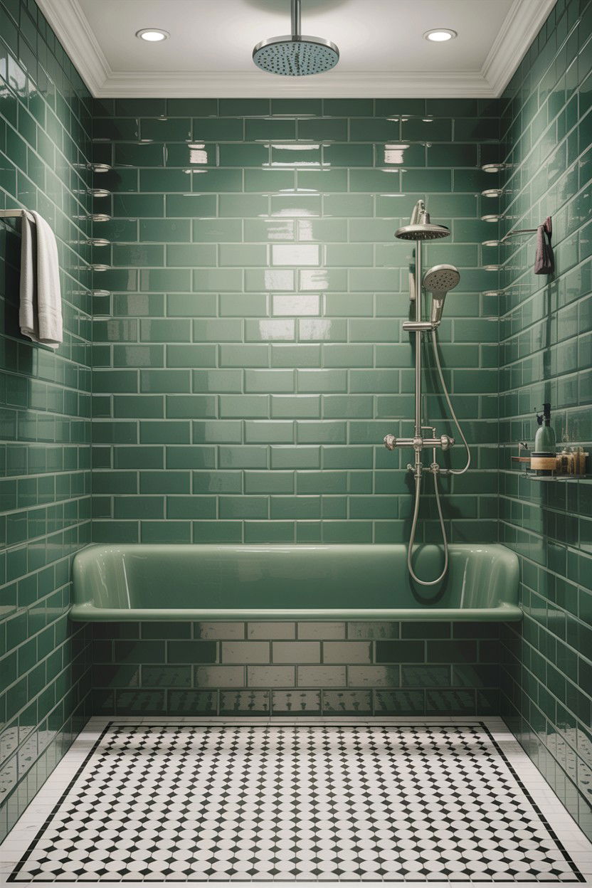 Sage green subway tile - 30 sage bathroom decor ideas
