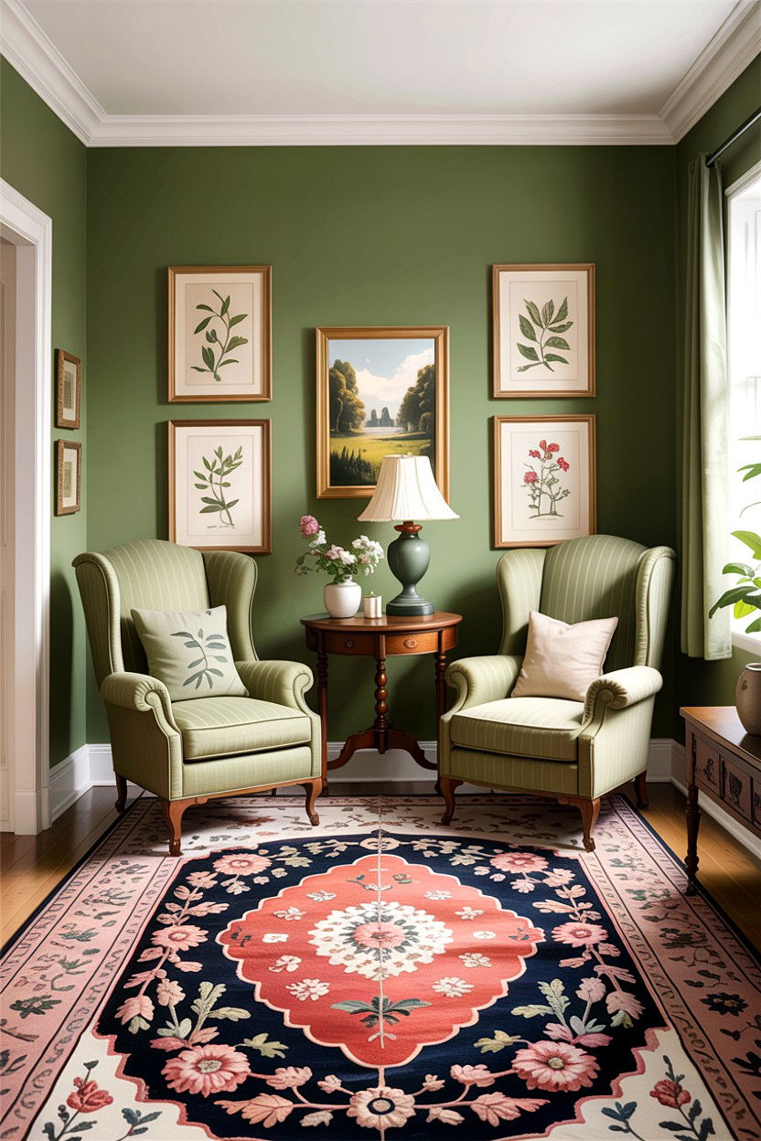 Sage green traditional living room - 30 sage living room decor ideas