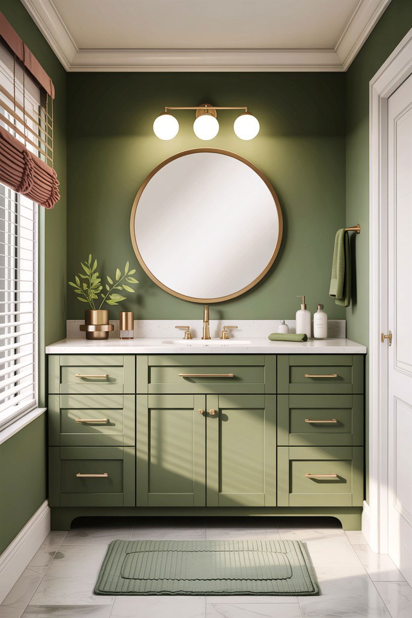 Sage green vanity - 30 sage bathroom decor ideas