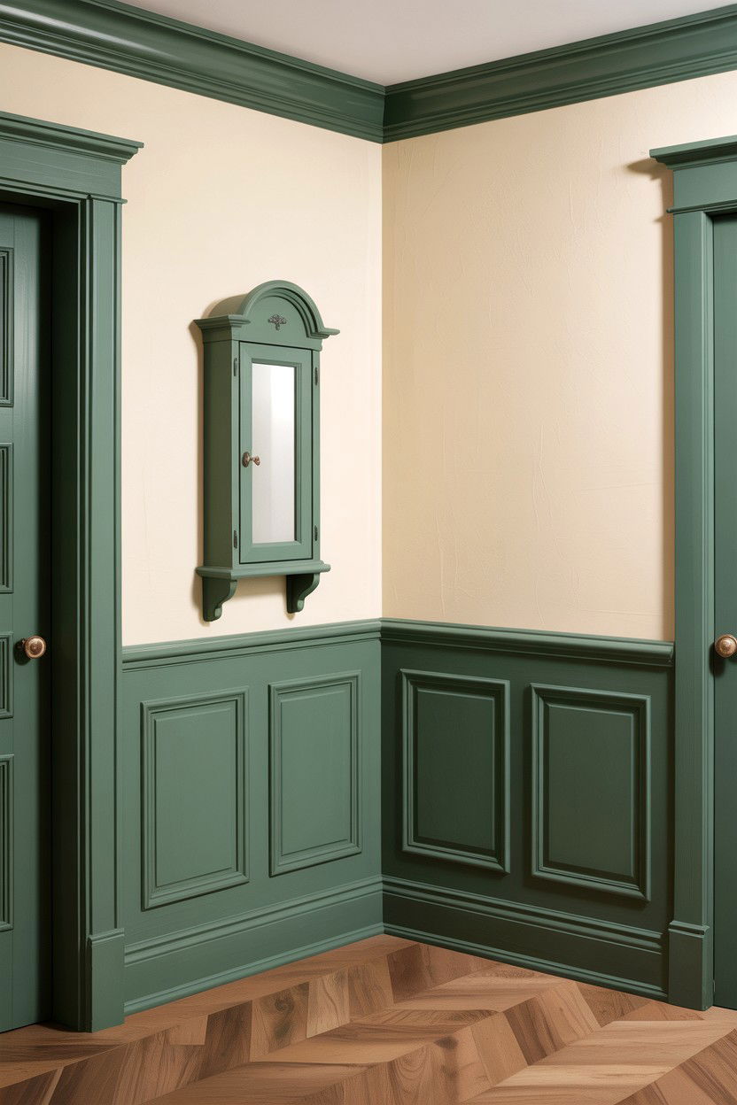 Sage green wainscoting - 30 sage bathroom decor ideas