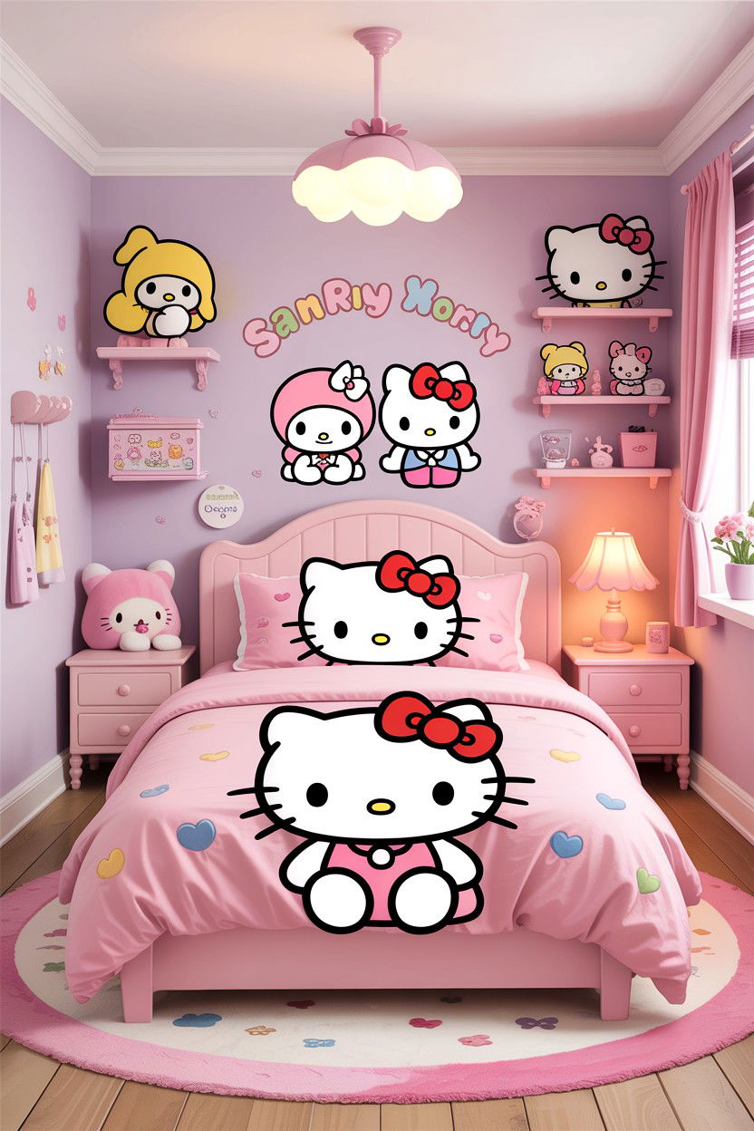Sanrio Character Bedroom - 30 kawaii bedroom ideas