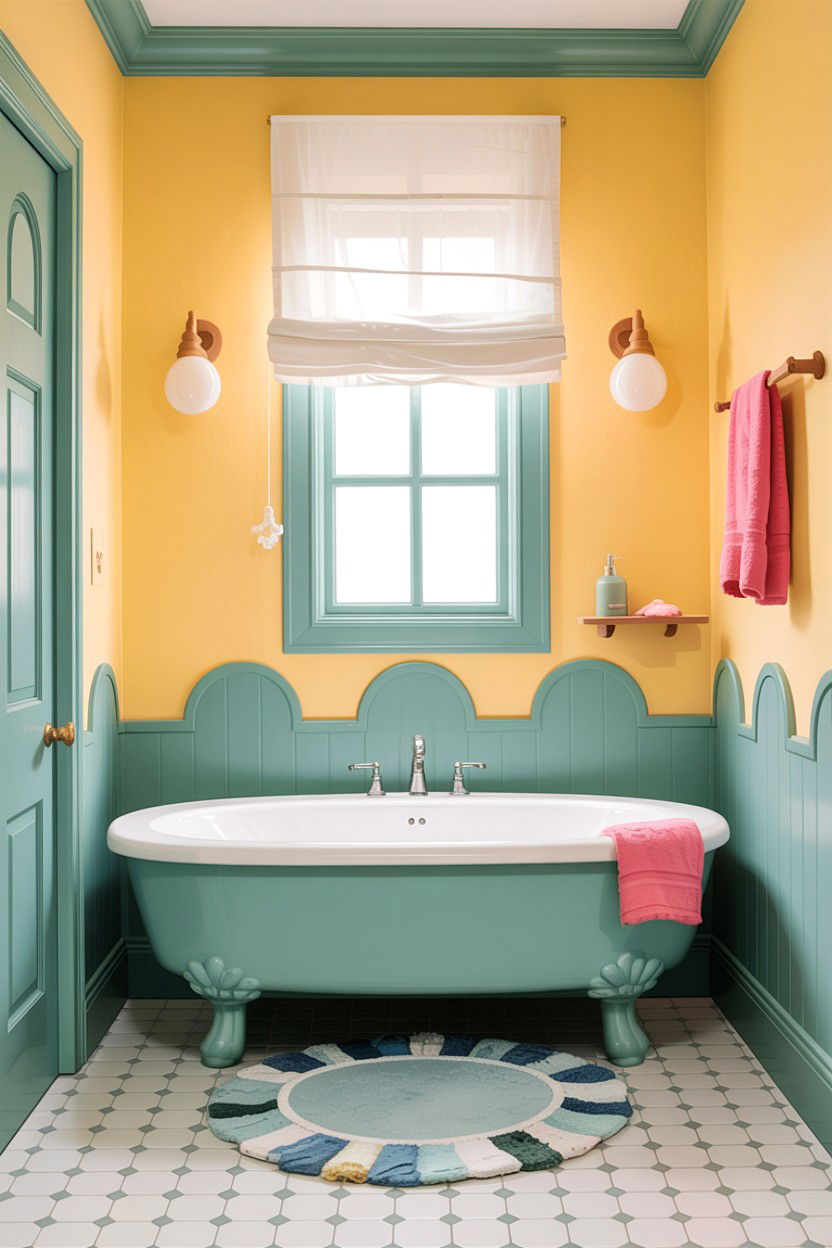 Scalloped Bathroom Baseboard - 30 bathroom baseboard ideas