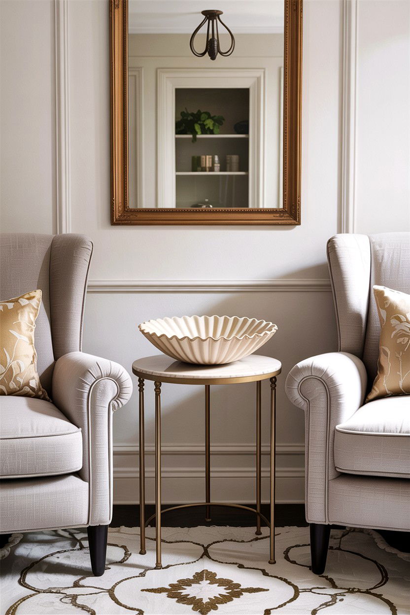 Scalloped Bowl Accent Table - 30 living room decorative bowls