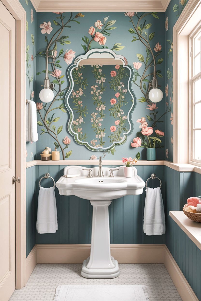 Scalloped Edge Bathroom Mirror - 30 frameless bathroom mirror ideas