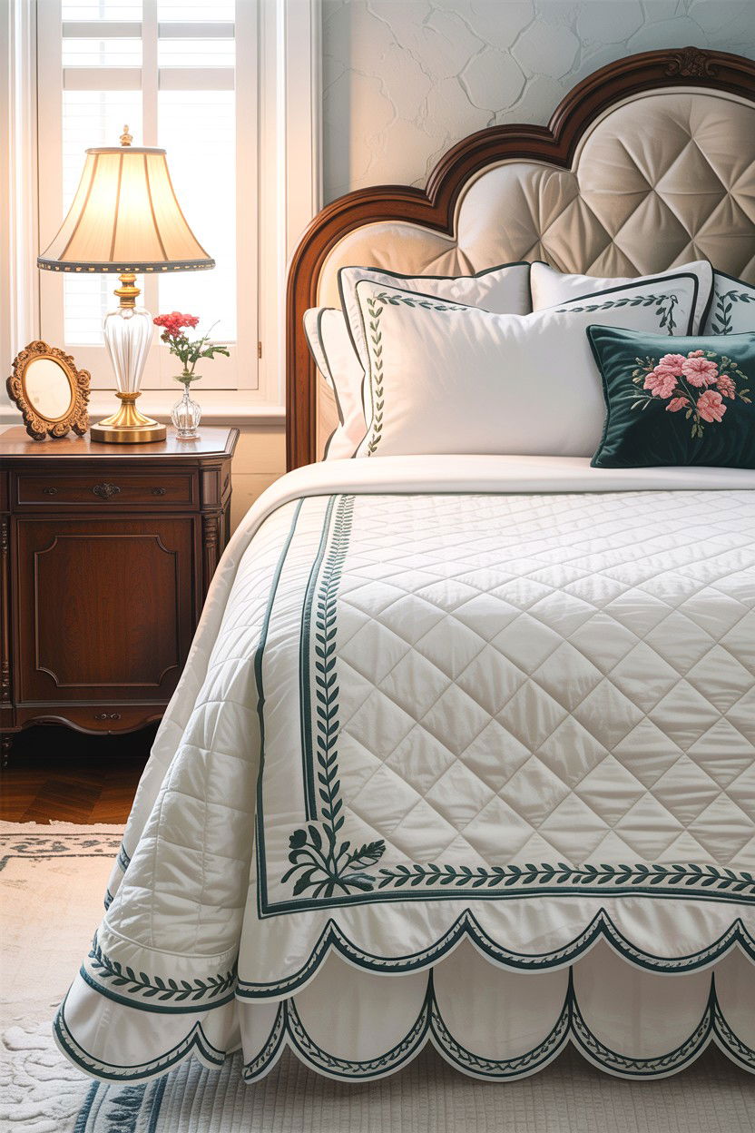 Scalloped Edge Bed Skirt - 30 bedroom dust ruffles