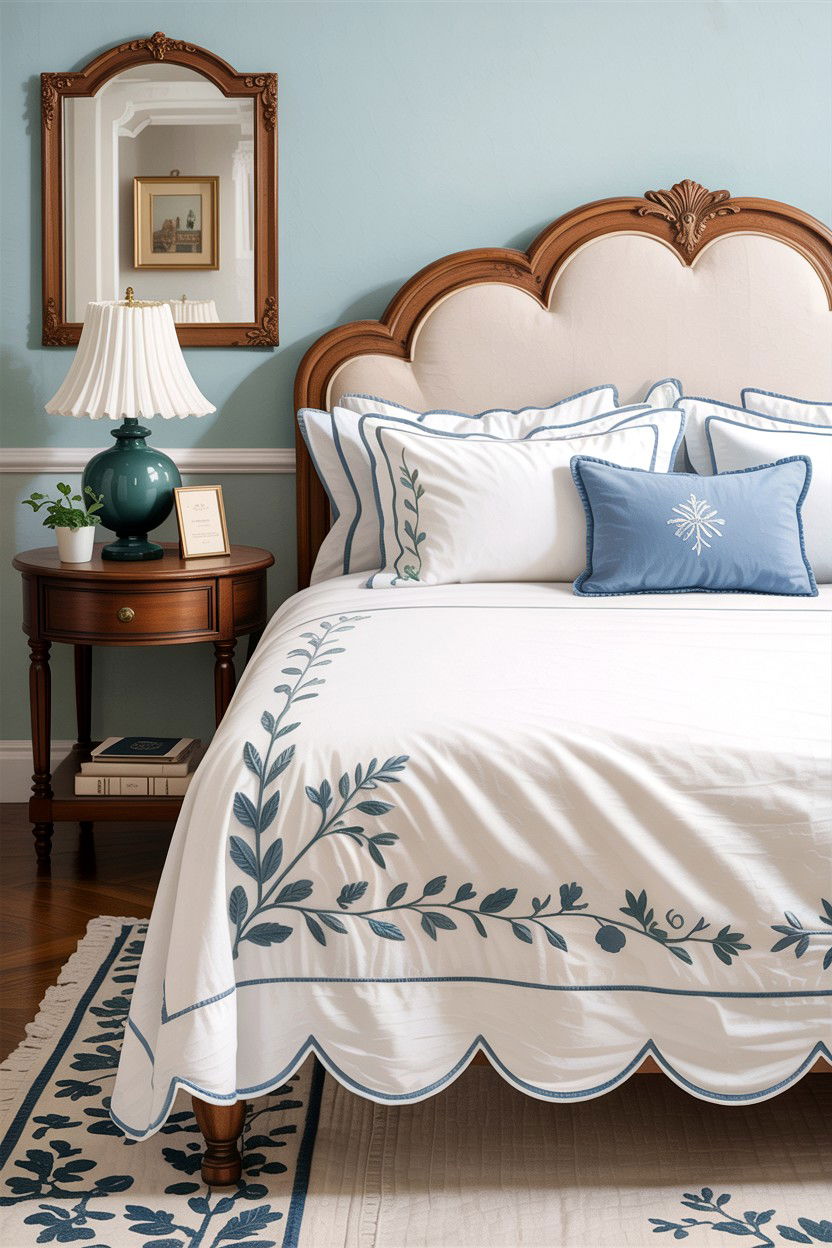 Scalloped Edge Bed Skirt - 30 bedroom bed skirts