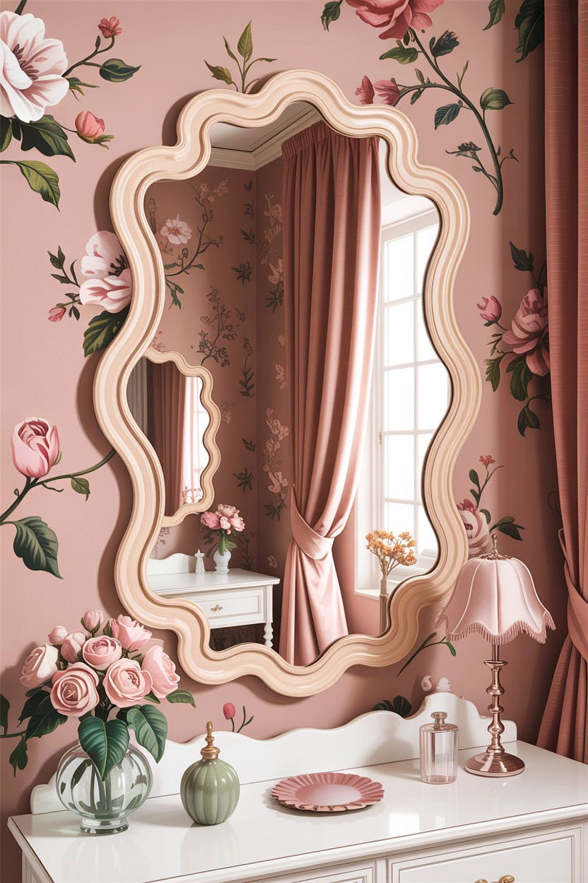 Scalloped Edge Mirror - 30 bedroom full length mirrors