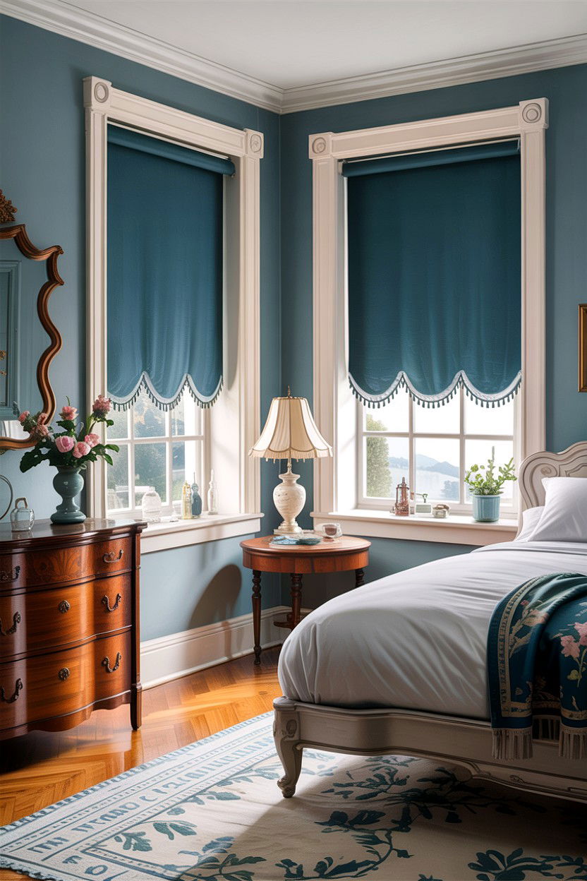 Scalloped Roller Blinds - 30 bedroom roller blinds