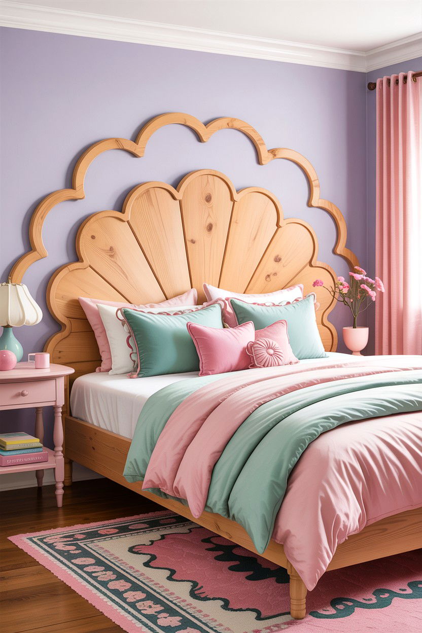 Scalloped Wood Headboard - 30 bedroom wooden headboards