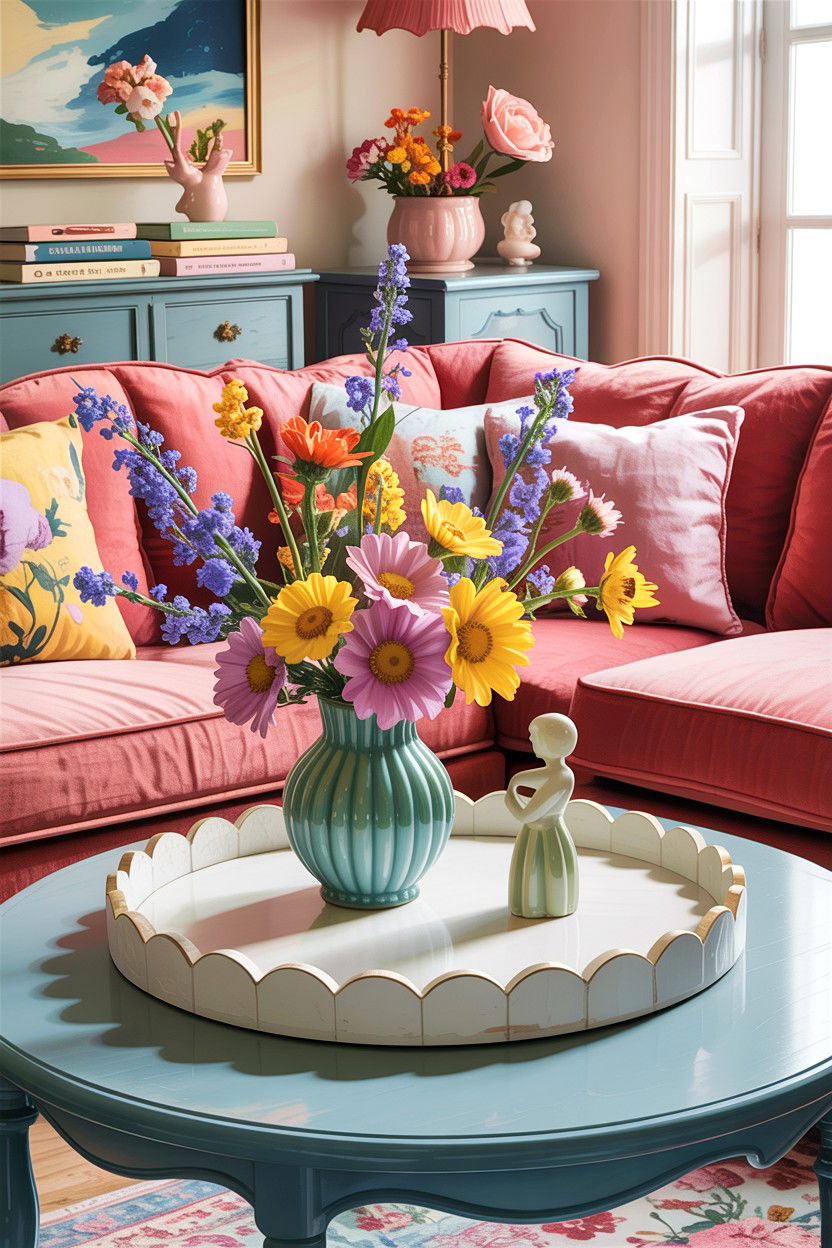 Scalloped edge tray - 30 living room decorative trays