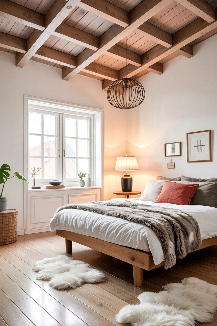 Scandi Bedroom Ceiling Beam - 30 exposed beam bedroom ideas