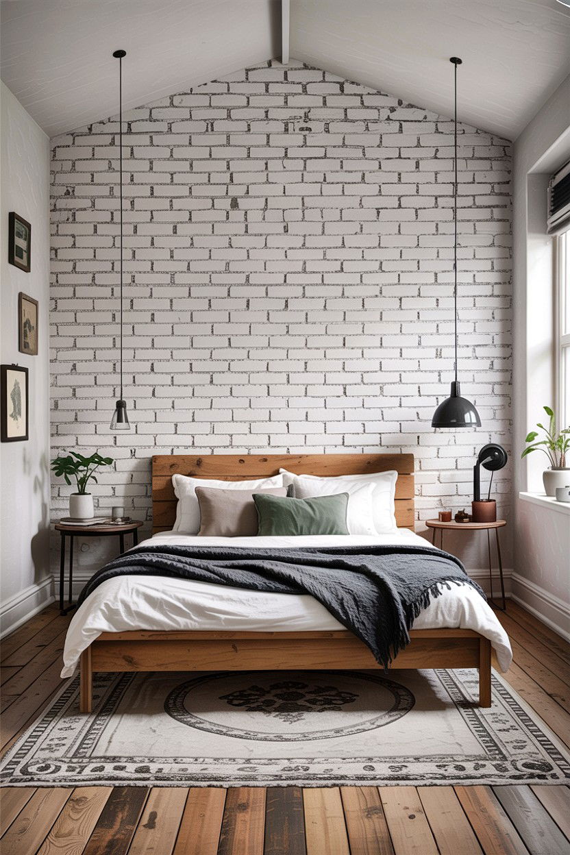 Scandi Bedroom With Exposed Brick Painted White - 30 scandinavian white bedroom ideas