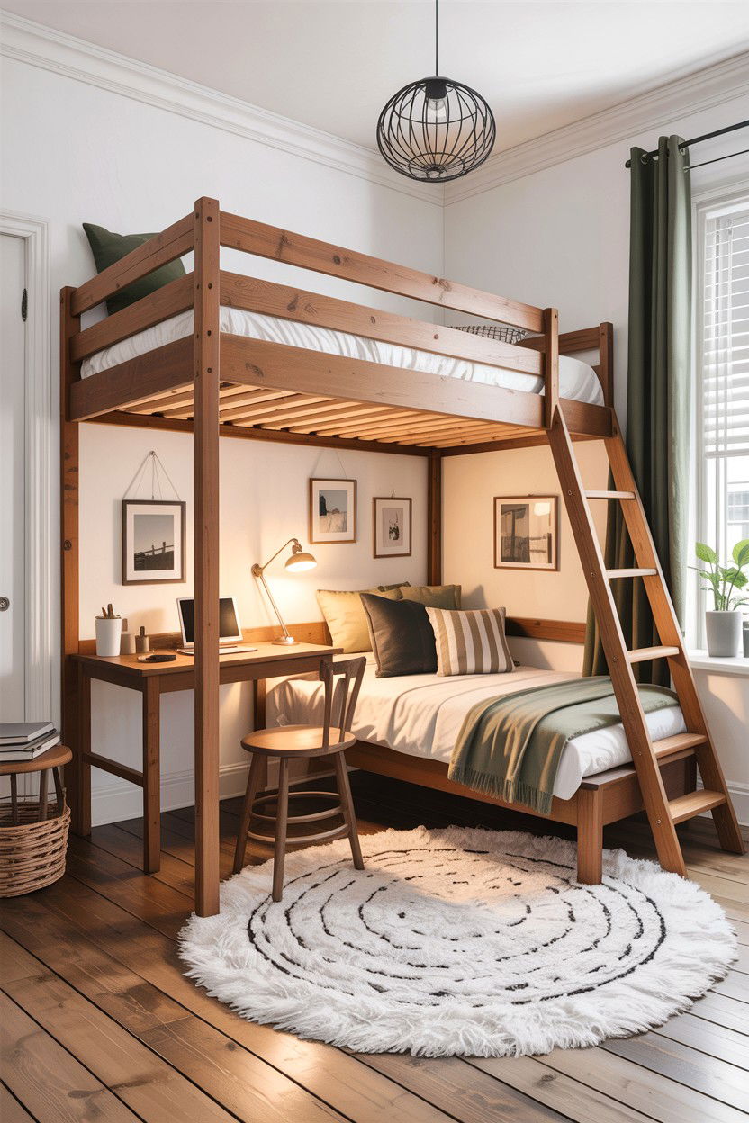 Scandi Bedroom With Loft Bed Design - 30 scandinavian white bedroom ideas