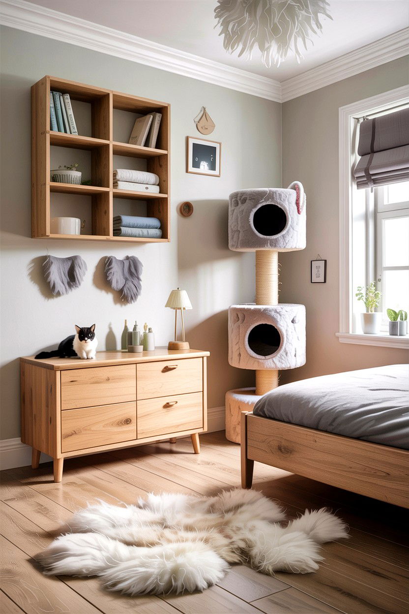 Scandi Cat Bedroom - 30 cat bedroom ideas