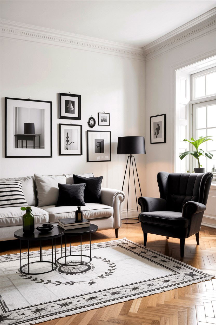 Scandi Living Room Black Accents - 30 scandinavian white living room ideas
