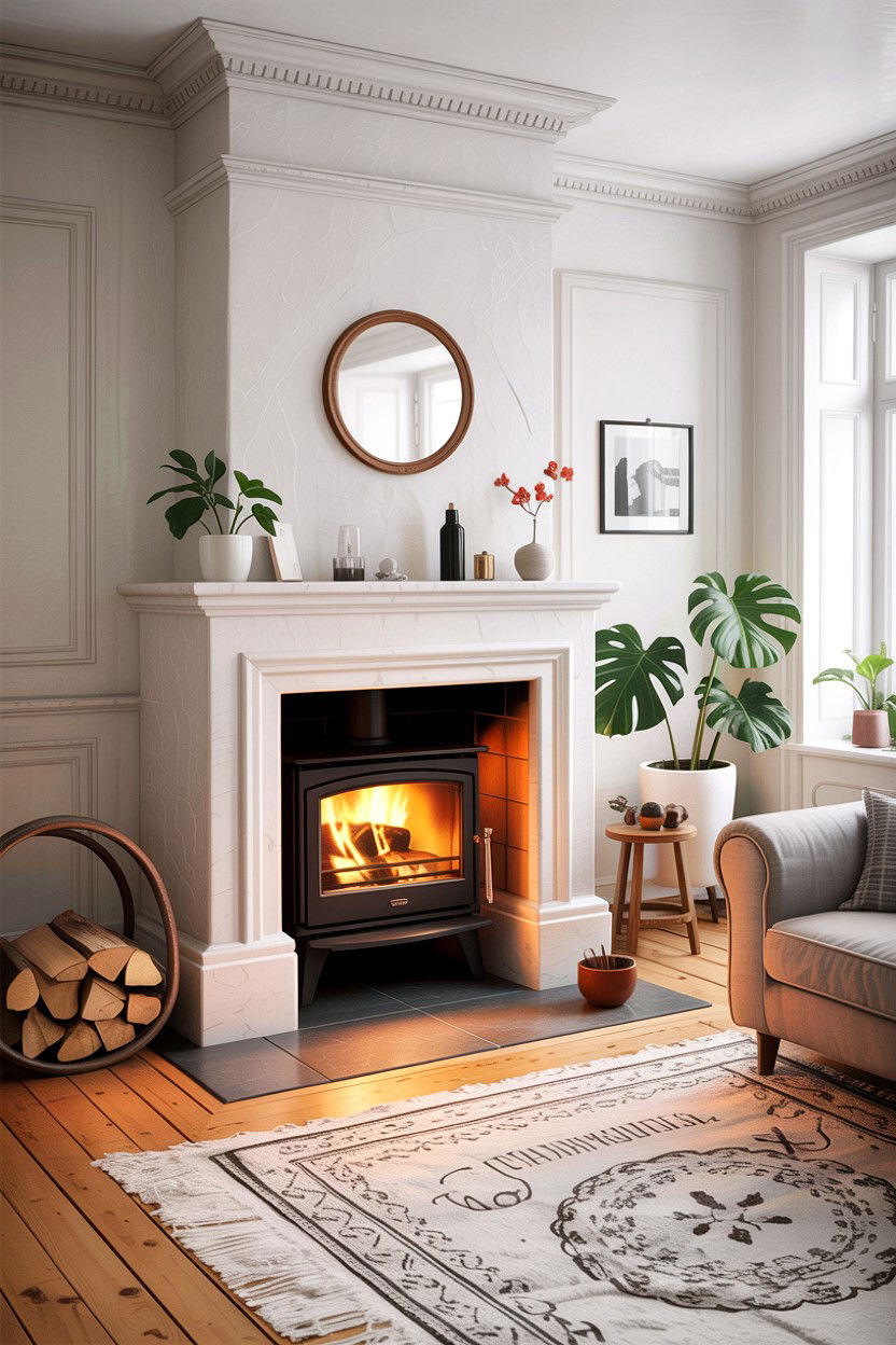 Scandi Living Room Fireplace - 30 scandinavian white living room ideas