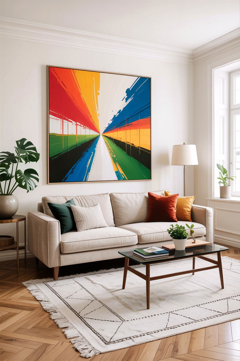 Scandi Living Room Statement Art - 30 scandinavian white living room ideas