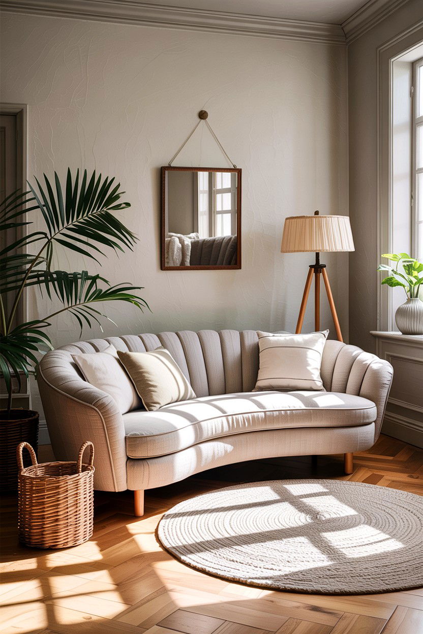 Scandi Style Curved Sofa - 30 living room curved sofa ideas
