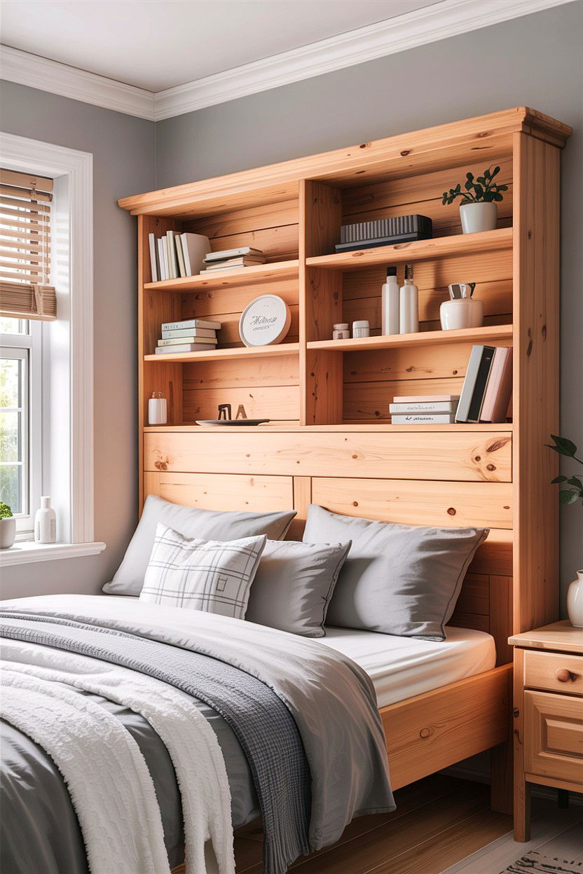 Scandi Style Headboard - 30 bedroom storage headboards