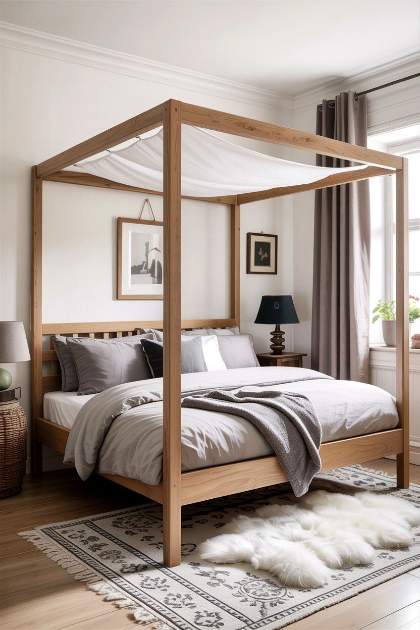 Scandi Style Light Oak Canopy Bed - 30 canopy bed ideas