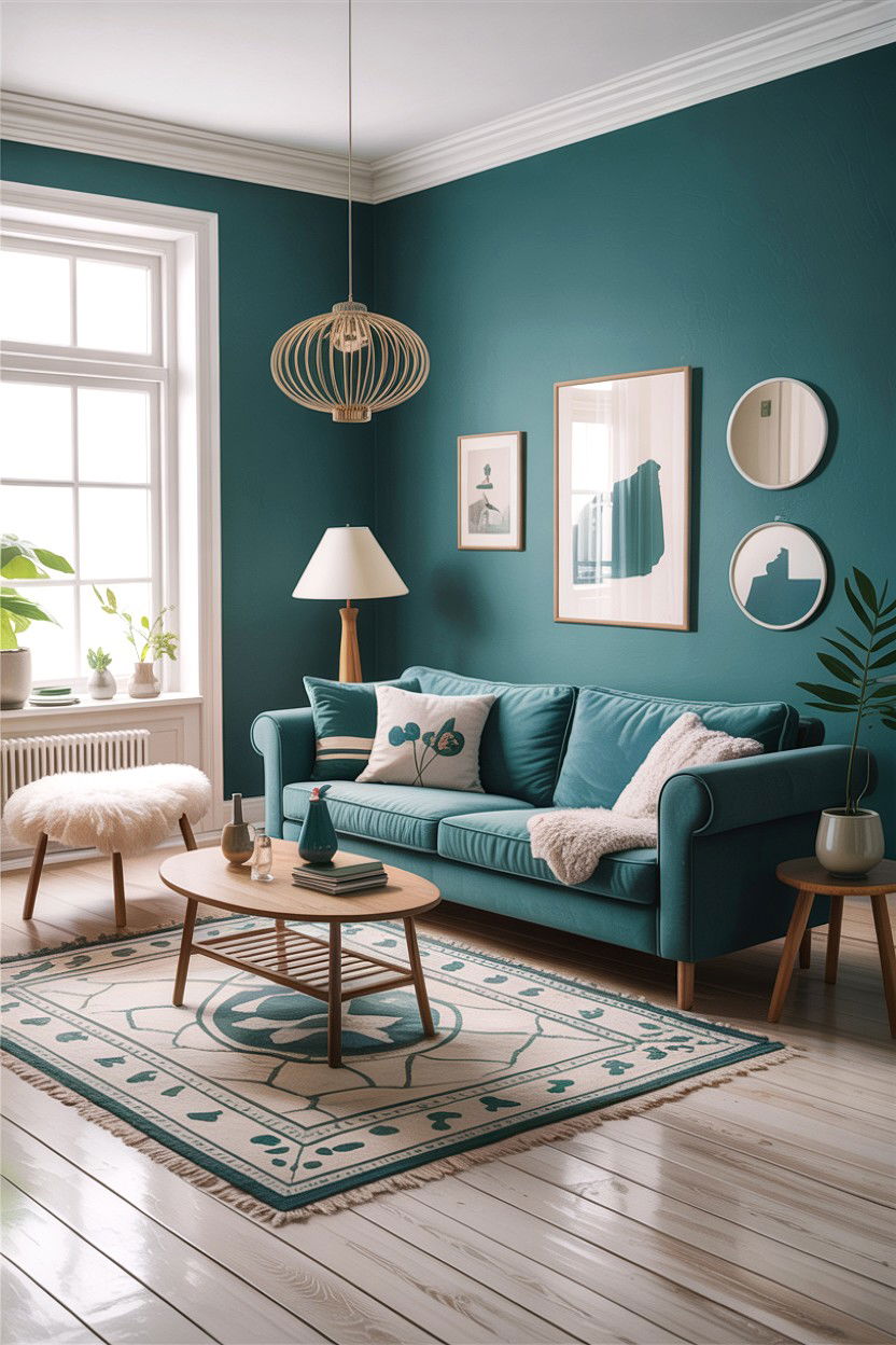 Scandi Teal Living Room - 30 teal living room design ideas