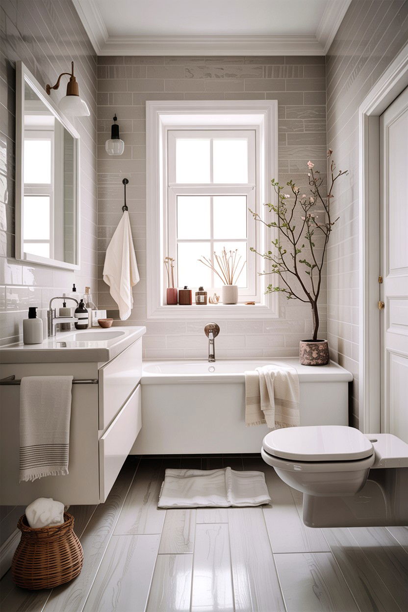 Scandi White Bathroom - 30 all white bathroom ideas