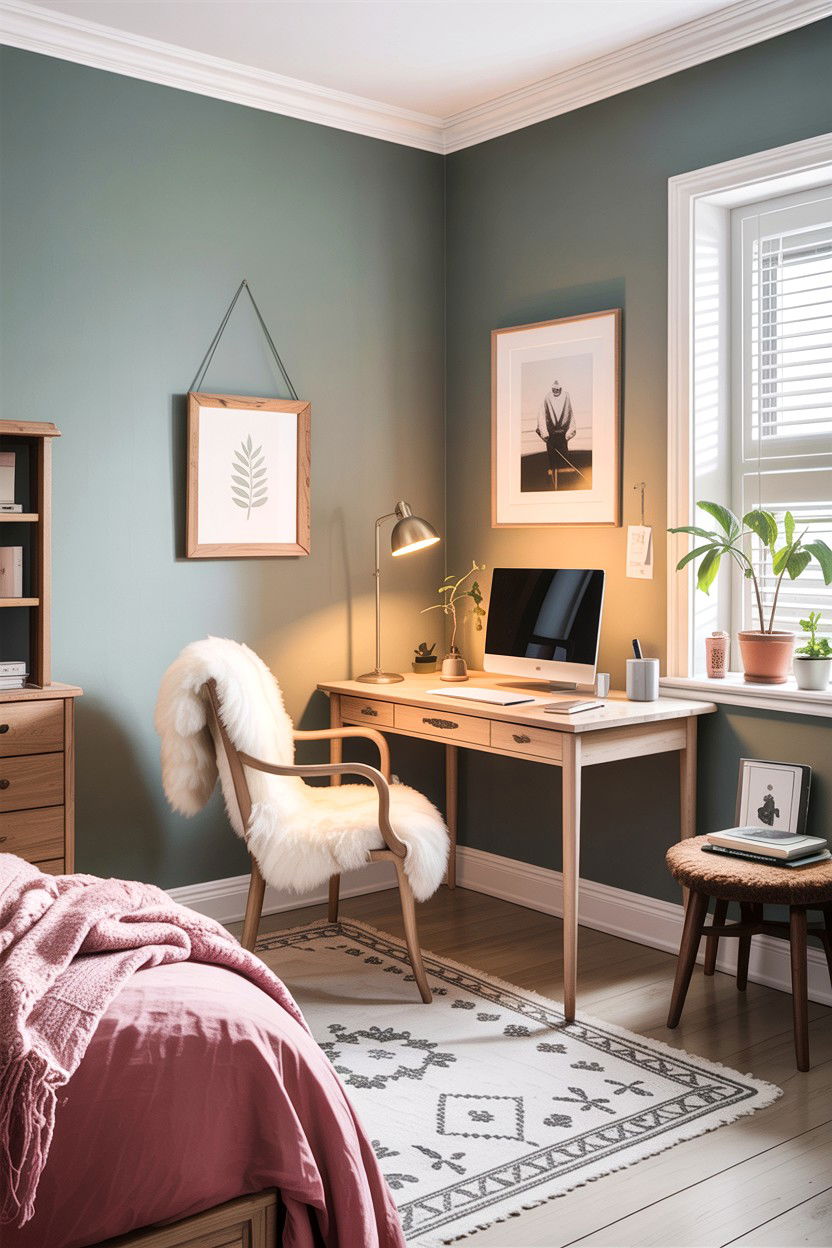 Scandi bedroom workspace - 30 bedroom workspace ideas