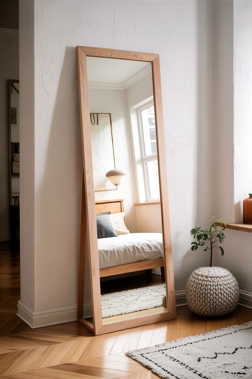 Scandi floor mirror - 30 bedroom floor mirrors