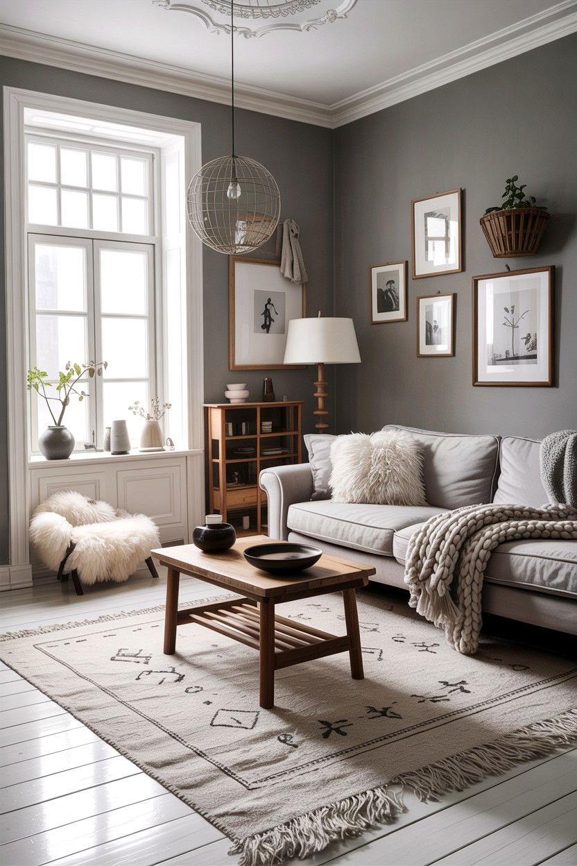 Scandi rustic gray living room - 30 rustic gray living room ideas
