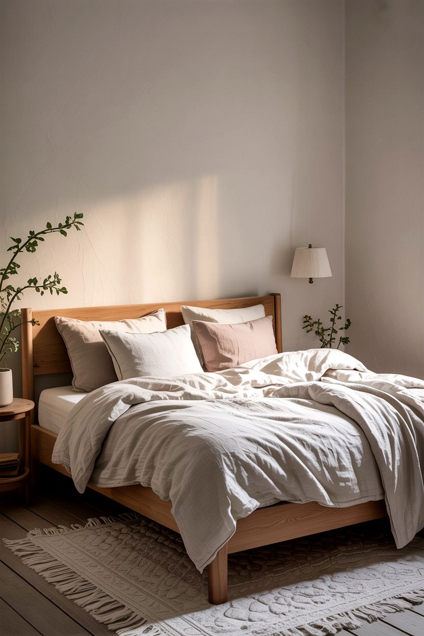 Scandinavian Bedroom With Linen Bedding - 30 scandinavian white bedroom ideas