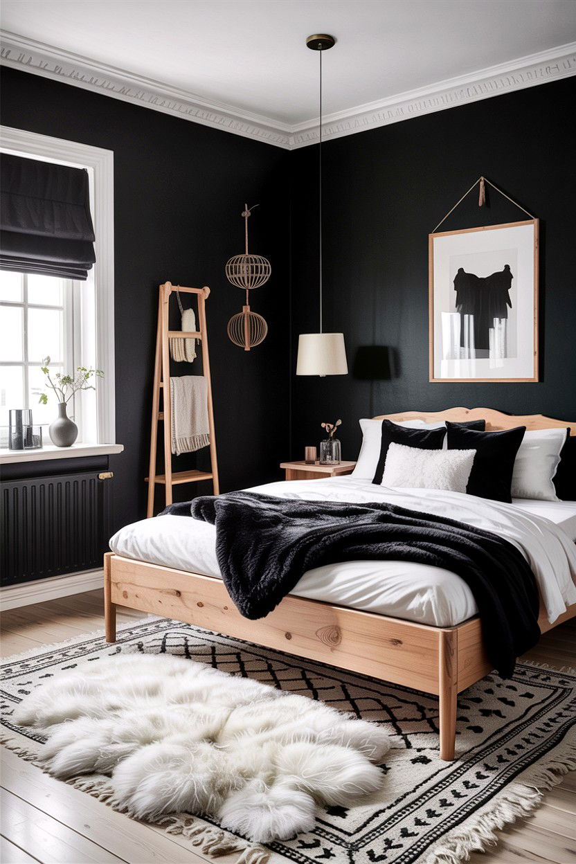 Scandinavian Black Bedroom - 30 all black bedroom ideas