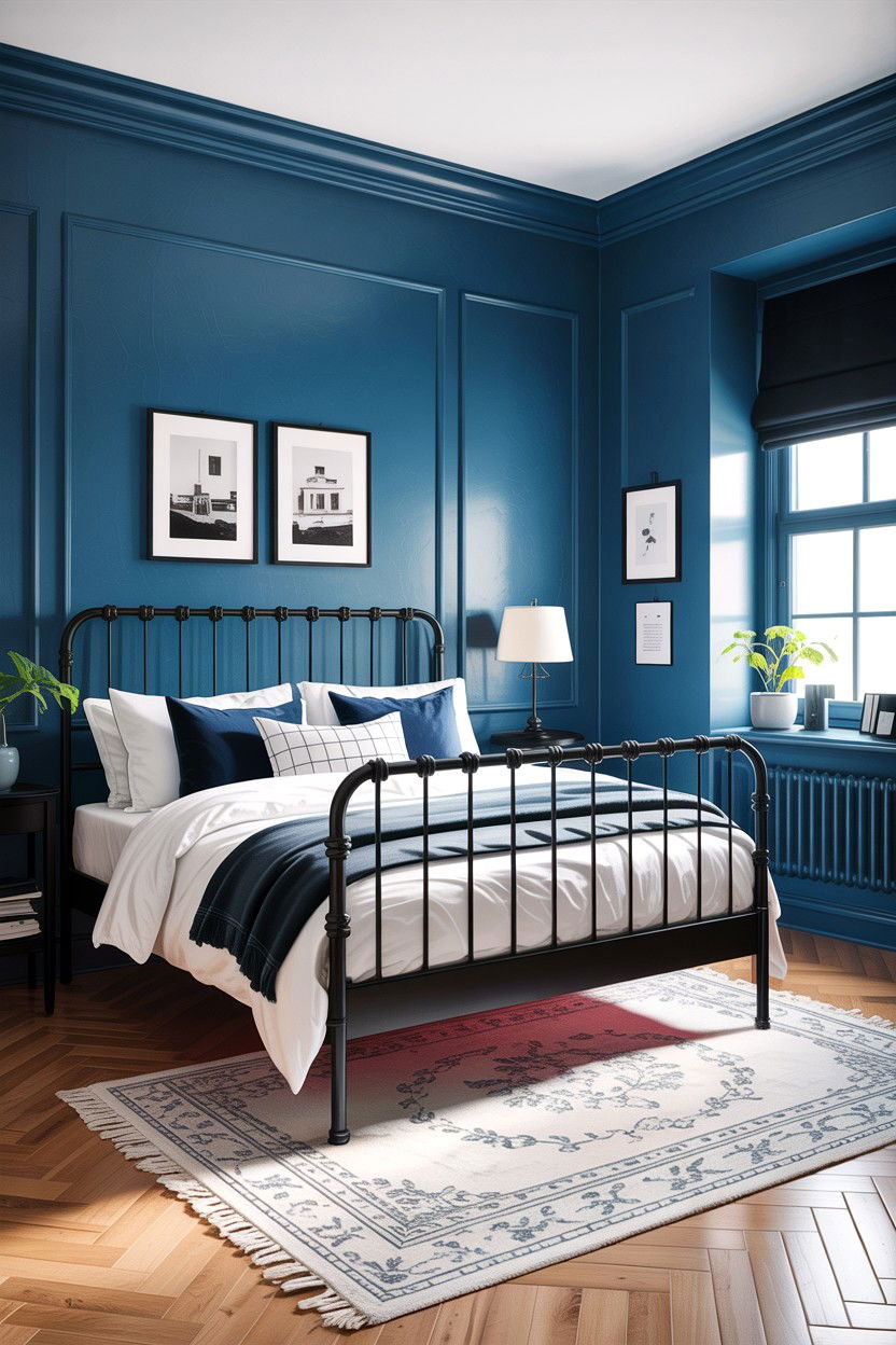 Scandinavian Blue Bedroom Black Accents - 30 scandinavian blue bedroom ideas