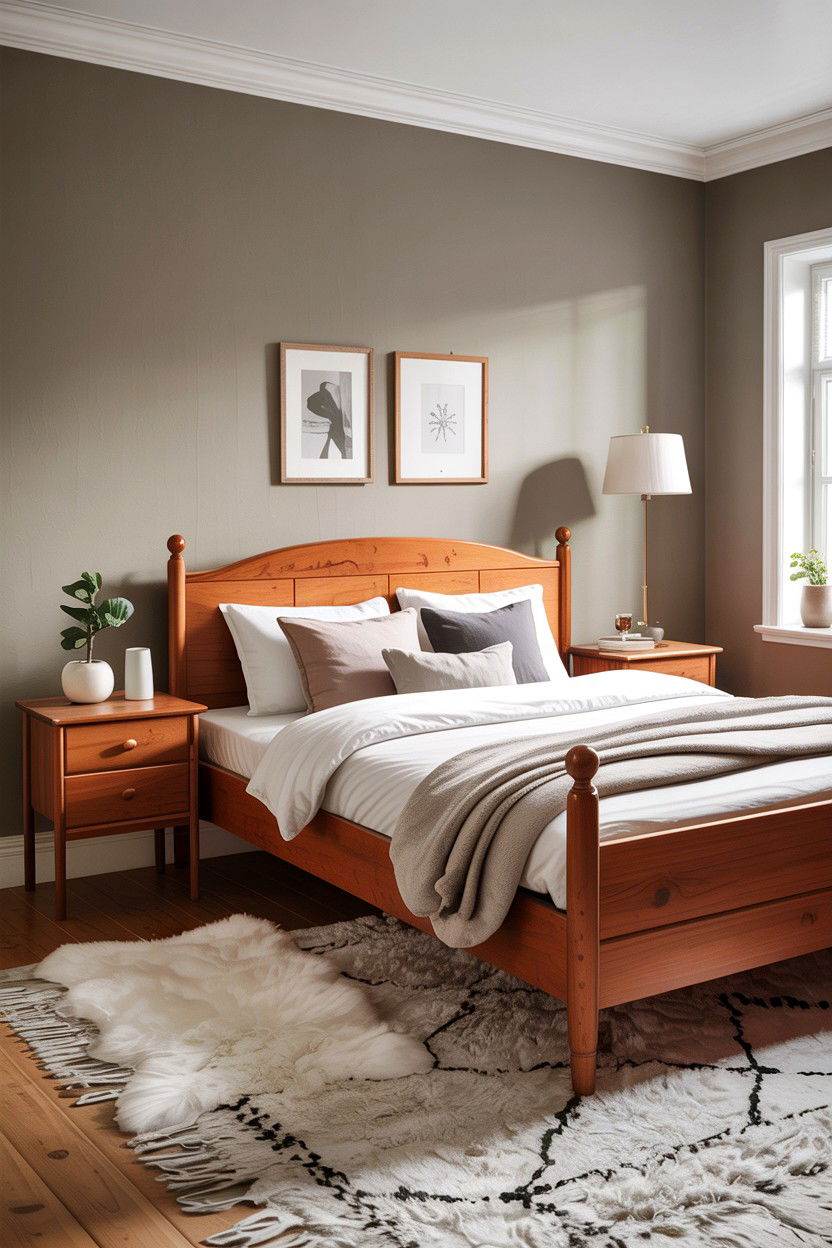 Scandinavian Cherry Wood Bedroom - 30 bedroom cherry furniture ideas