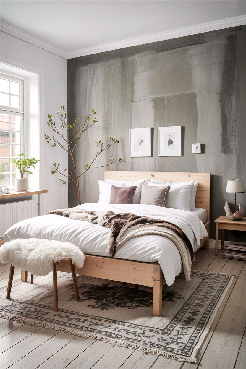 Scandinavian Concrete Bedroom - 30 concrete wall bedroom ideas