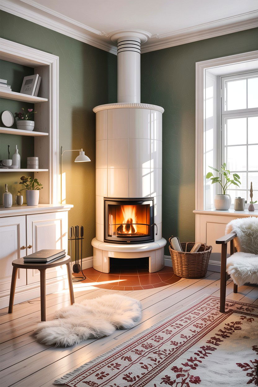 Scandinavian Corner Fireplace - 30 living room corner fireplace ideas