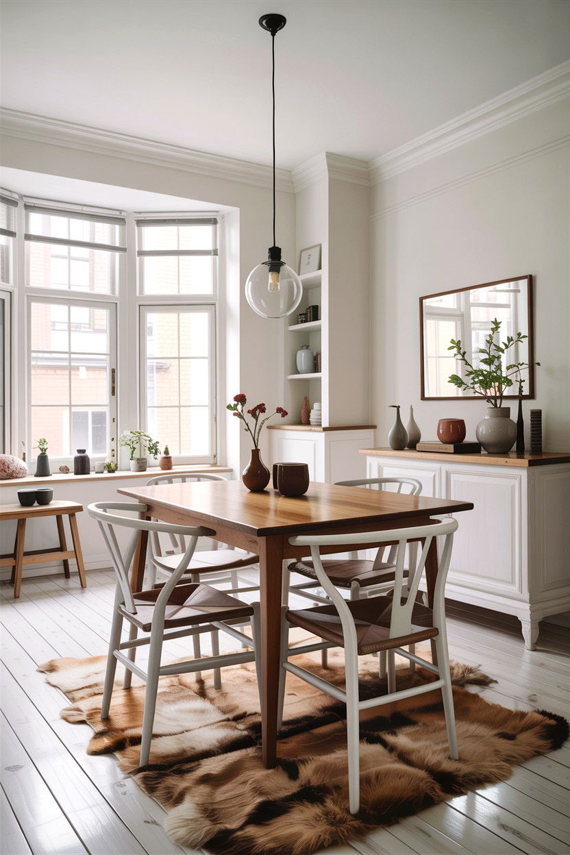 Scandinavian Dining Room - 30 tan and white dining room ideas