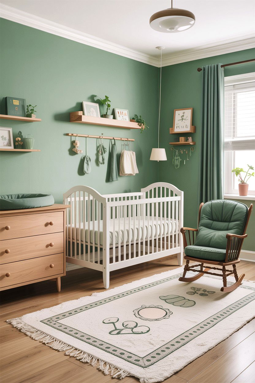 Scandinavian Green Nursery - 30 scandinavian green bedroom ideas