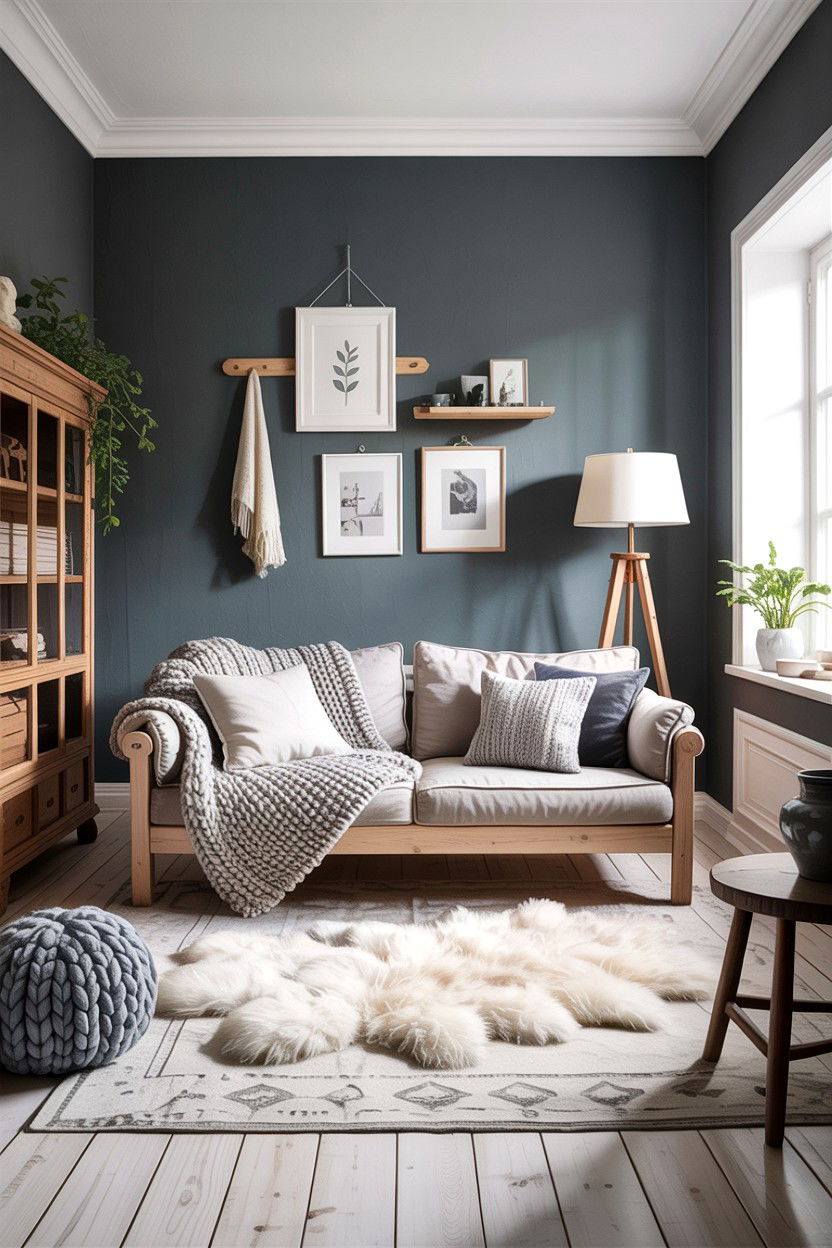 Scandinavian Rustic Grey Living Room - 30 rustic grey living room ideas
