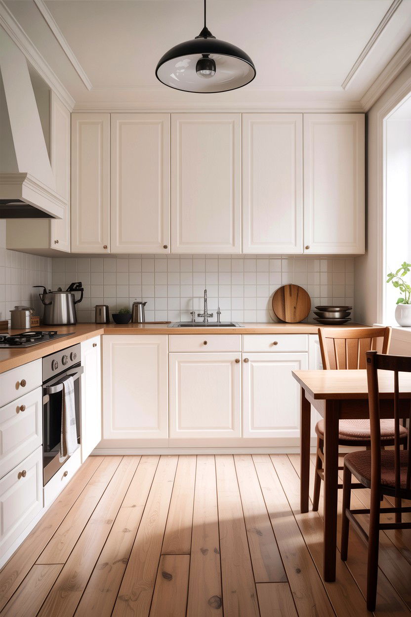 Scandinavian Tan White Kitchen - 30 tan and white kitchen ideas