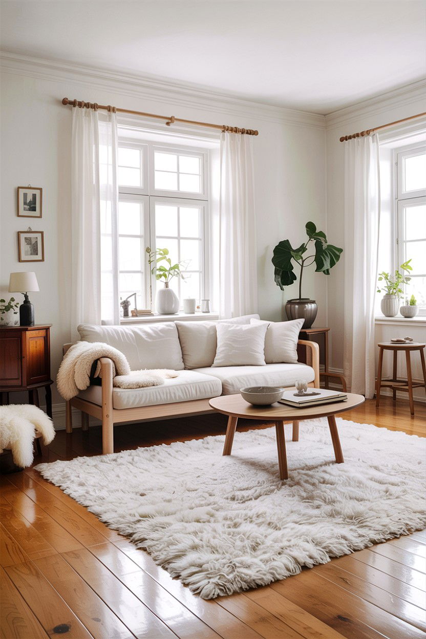 Scandinavian White Living Room - 30 all white living room ideas