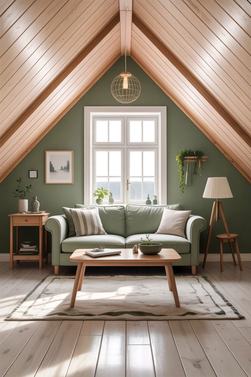 Scandinavian attic room - 30 attic living room ideas