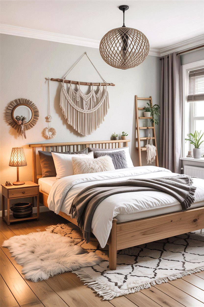 Scandinavian boho bedroom - 30 bohemian bedroom ideas