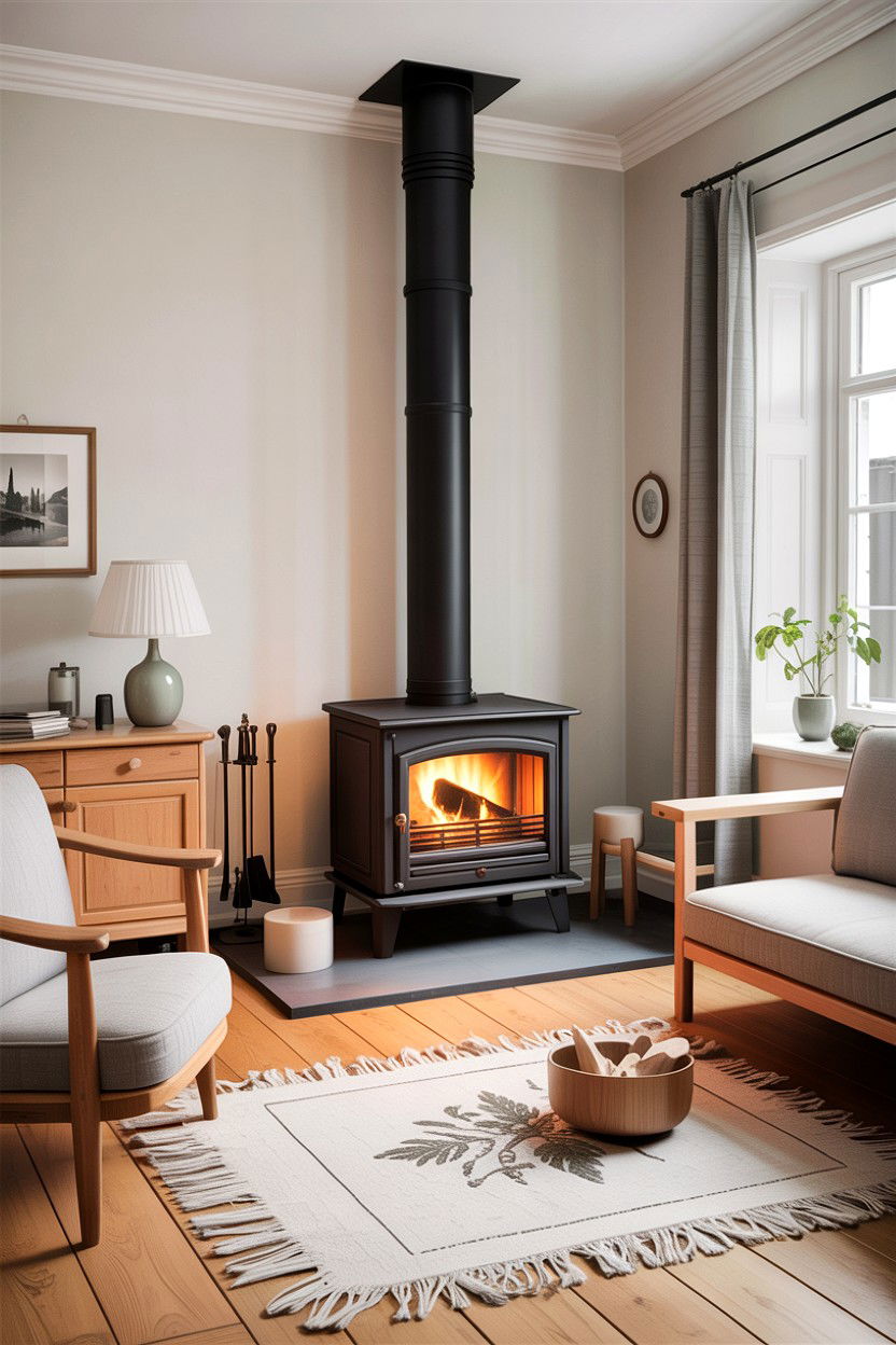 Scandinavian fireplace style - 30 living room fireplace ideas
