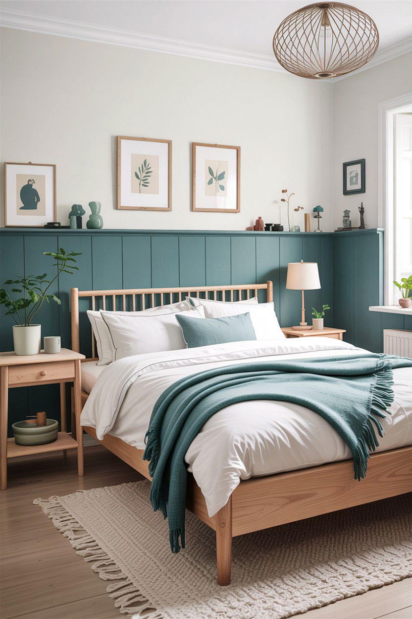 Scandinavian teal bedroom - 30 teal bedroom decor ideas