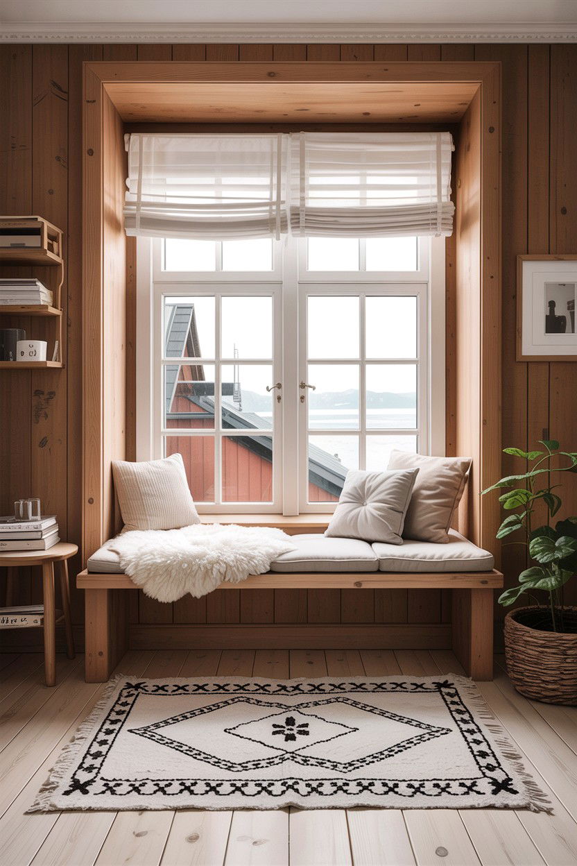 Scandinavian window seat - 30 bedroom window seat ideas
